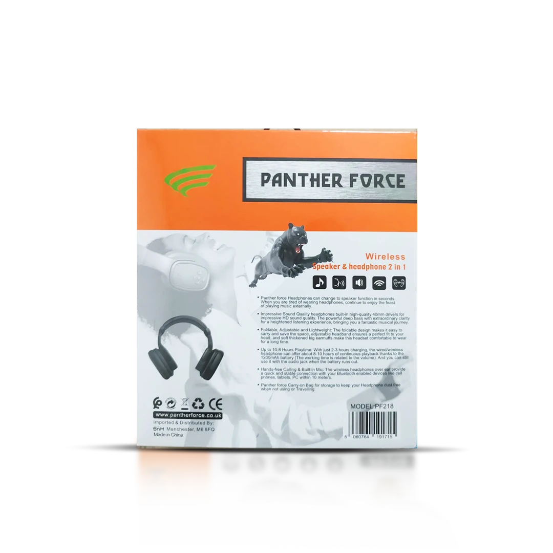 Wireles & wired square 2-in-1 headphones & speaker