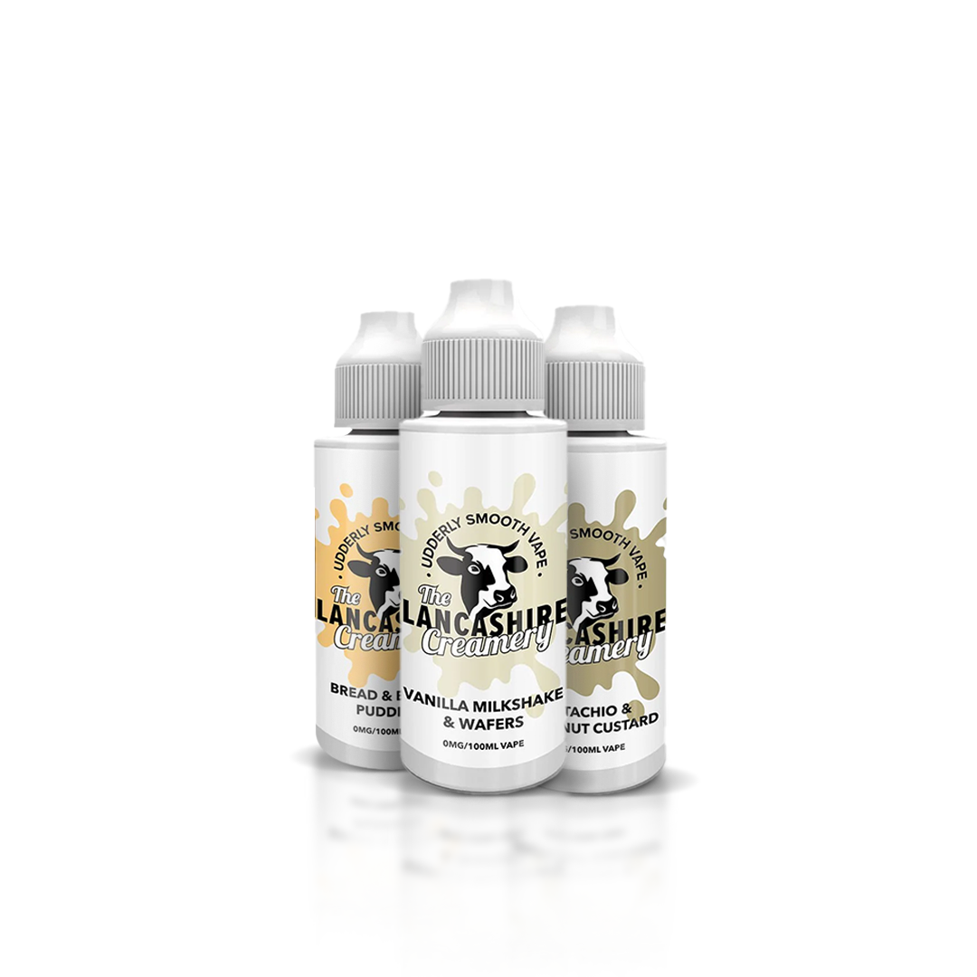 The lancashire creamery 100ml 70VG/30PG shortfill e-liquid